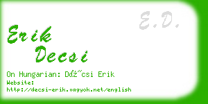 erik decsi business card